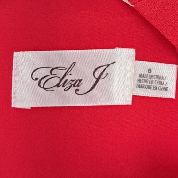 Eliza J Fit & Flare V-Neck Red Dress Size 6 - Like New! - Picture 4 of 4